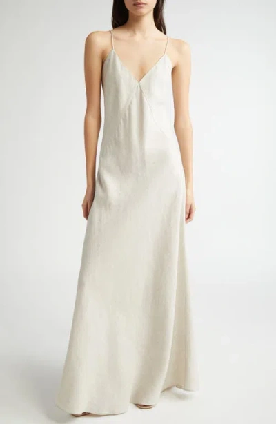Eleventy Linen Blend Maxi Dress In Sand