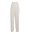 Eleventy Linen-blend Wide-leg Trousers