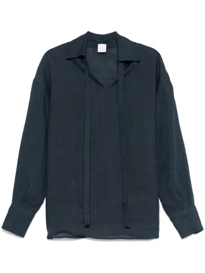 Eleventy Linen Blouse In Blue