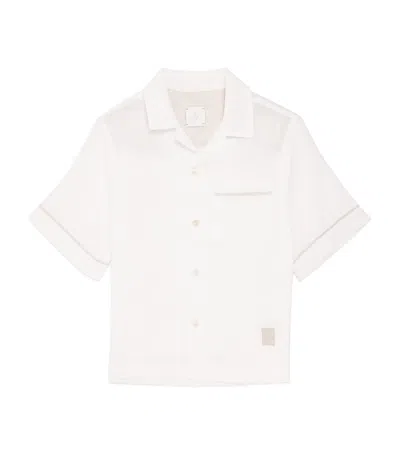 Eleventy Kids' Linen Button-up Shirt In White