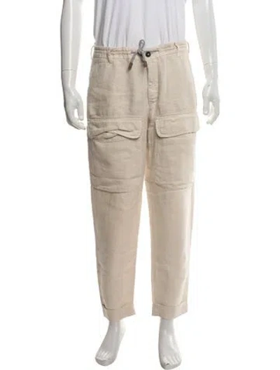 Pre-owned Eleventy Linen Cargo Pants In Neutrals
