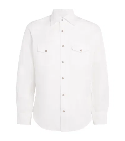 ELEVENTY LINEN-COTTON TEXAS SHIRT