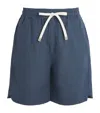 Eleventy Linen Drawstring Bermuda Shorts In Blue