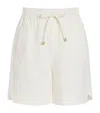 Eleventy Linen Drawstring Bermuda Shorts In White