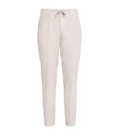 Eleventy Linen Drawstring-detail Trousers