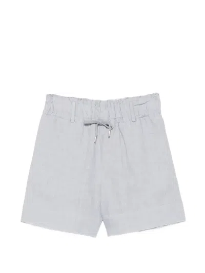 Eleventy Linen Drawstring-waist Shorts In Black