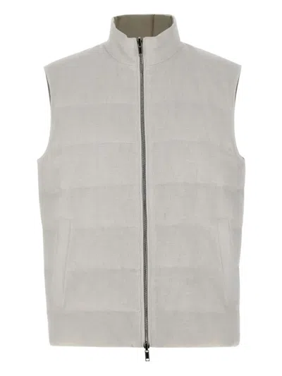 Eleventy Zip-front Vest In Gray