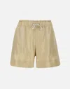 Eleventy Linen Gold Drawstring Shorts