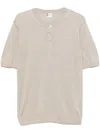 Eleventy Linen Henley Top In Neutrals