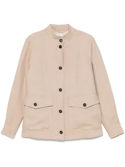 Eleventy Jacke Aus Leinen In Nude