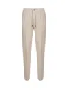 Eleventy Mens Drawstring Tapered-leg Linen Trousers Sand In Neutral