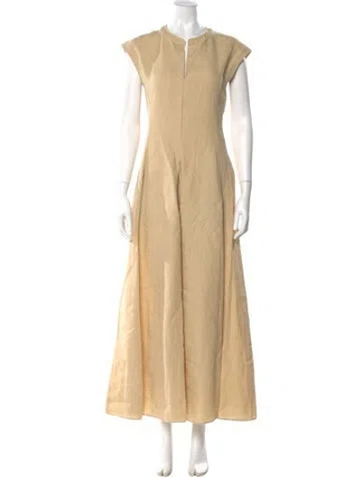 Pre-owned Eleventy Linen Long Dress In Neutral
