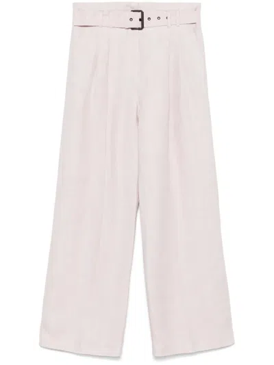 Eleventy Linen Palazzo Pants In 粉色