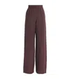 Eleventy Linen Palazzo Trousers In Burgundy