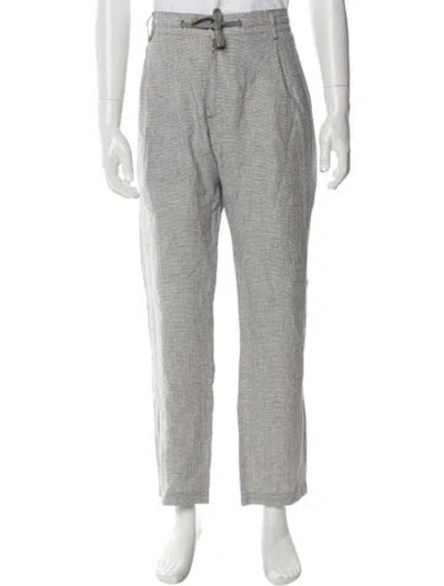 Pre-owned Eleventy Linen Pants In Gray