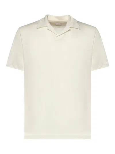 Eleventy Linen Polo In White