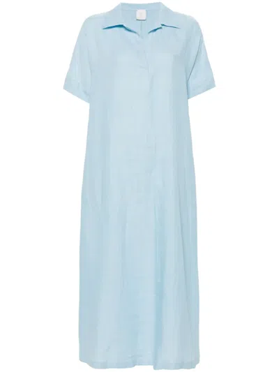 Eleventy Maxikleid Aus Leinen In Blau