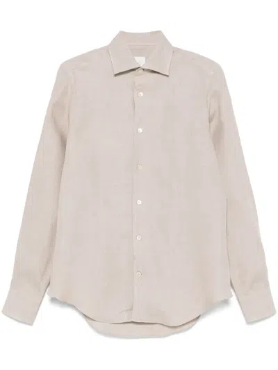 Eleventy Hemd Aus Leinen In Nude