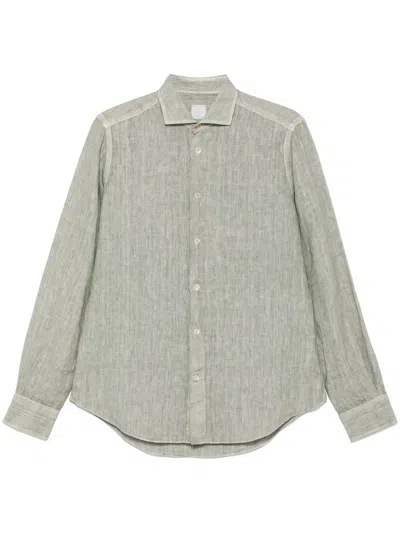 Eleventy Linen Shirt In Green