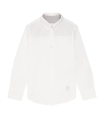 Eleventy Kids' Linen Shirt In White