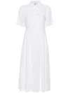 Eleventy Linen Short-sleeves Midi Dress In White