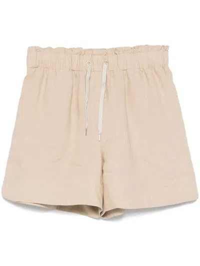 Eleventy Linen Shorts In Neutrals