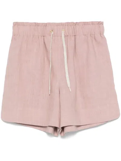Eleventy Linen Shorts In Pink
