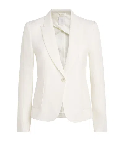 Eleventy Linen Single-breasted Blazer In White