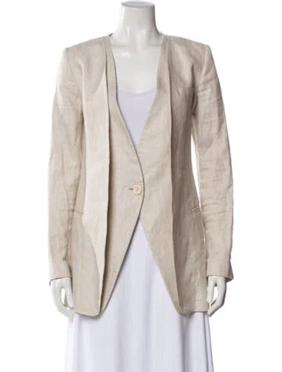 Pre-owned Eleventy Linen Striped Blazer In Neutral