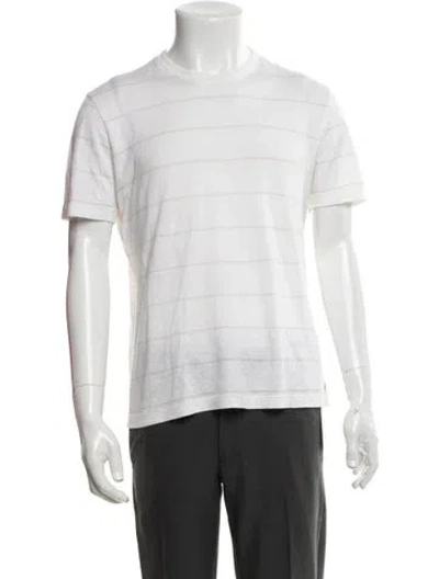 Pre-owned Eleventy Linen Striped T-shirt In Neutrals