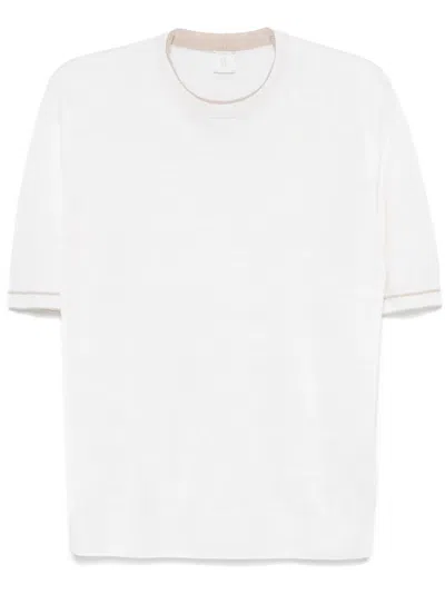 Eleventy Contrast-trim T-shirt In Neutrals