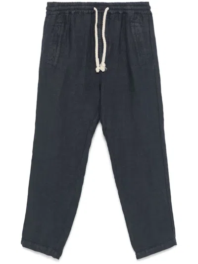Eleventy Linen Trousers In 蓝色