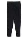 Eleventy Navy Blue Linen Trousers In Blue