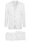 Eleventy Modern Fit White Suit With Notch Lapel