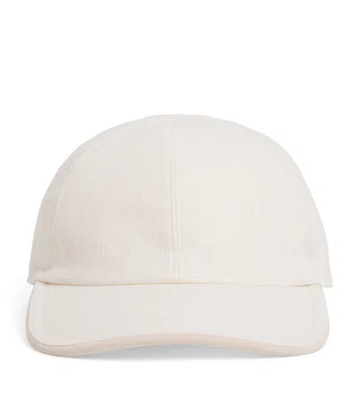 Eleventy Linen-cotton Baseball Cap In Neutral