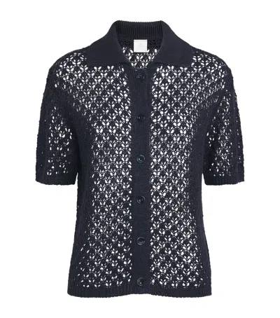 Eleventy Linen-silk Knitted Open-work Shirt In Multi
