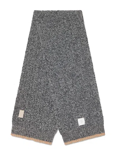 ELEVENTY LOGO-APPLIQUÉ WOOL SCARF