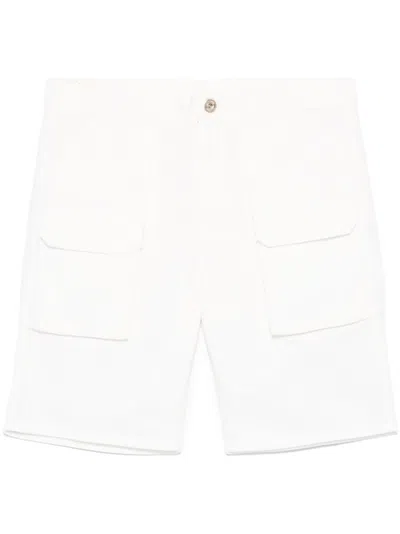 Eleventy Logo-button Cargo Shorts In White