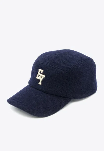 Eleventy Logo-embroidered Baseball Cap In Blue