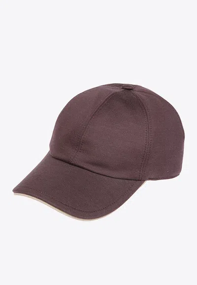 Eleventy Logo-embroidered Baseball Cap In Brown