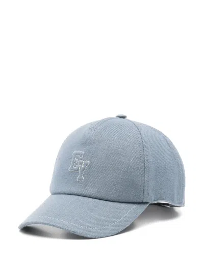 Eleventy Logo-embroidered Cap In 蓝色