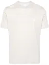 Eleventy Logo-embroidered Cotton T-shirt In Neutrals