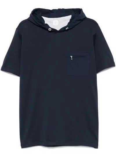 Eleventy T-shirt Mit Logo-stickerei In Blau