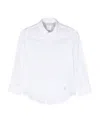 Eleventy Logo-patch Button-up Shirt In White