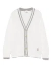 Eleventy Logo-patch Cardigan In Grey