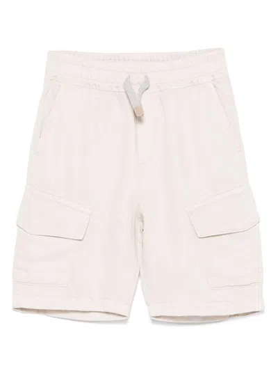 Eleventy Kids' Logo-patch Cargo Shorts In Neutrals