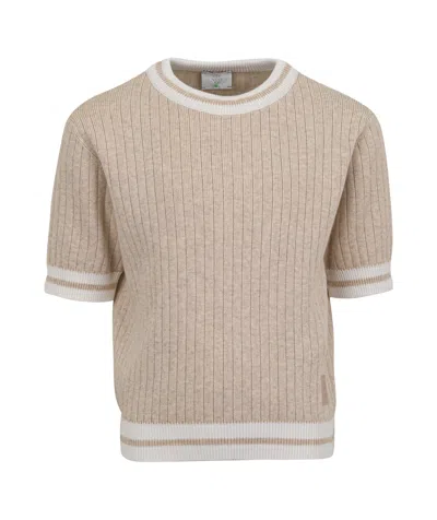 Eleventy Logo Patch Sweater In Nude