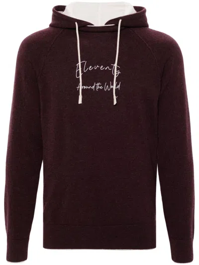 Eleventy Logo-print Sweater In Red
