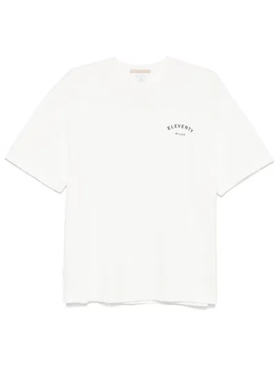 Eleventy Logo-print T-shirt In 白色