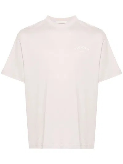 Eleventy Logo-print T-shirt In Neutrals